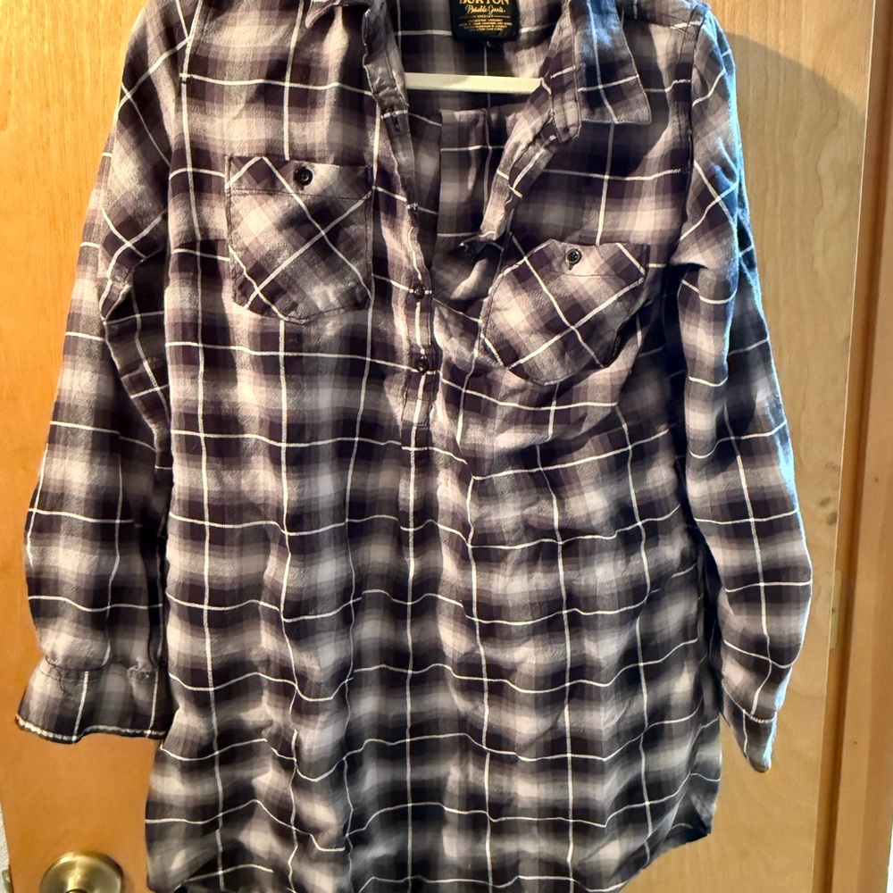 Burton Black and White Plaid shirt dress